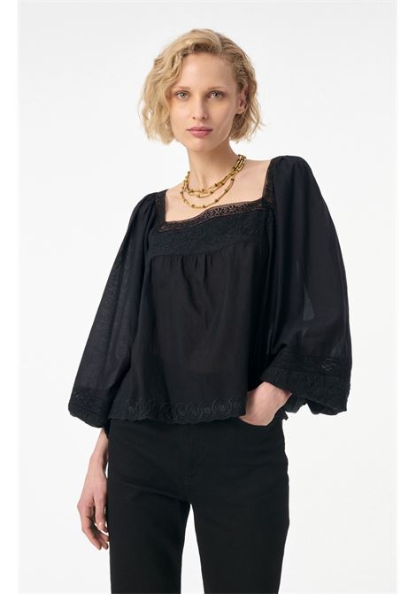 Blusa Vanessa Bruno - Giovanna in Cotone e Viscosa - Nero Vanessa Bruno | Abbigliamento | 2HVA27-V09848999